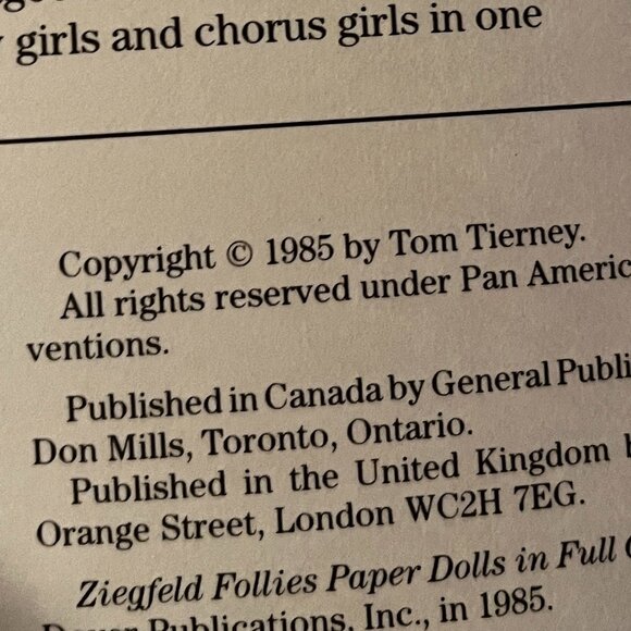 Ziegfeld Follies Paper Dolls by Tom Tierney – Dover Publications 1985 – New - Picture 13 of 14